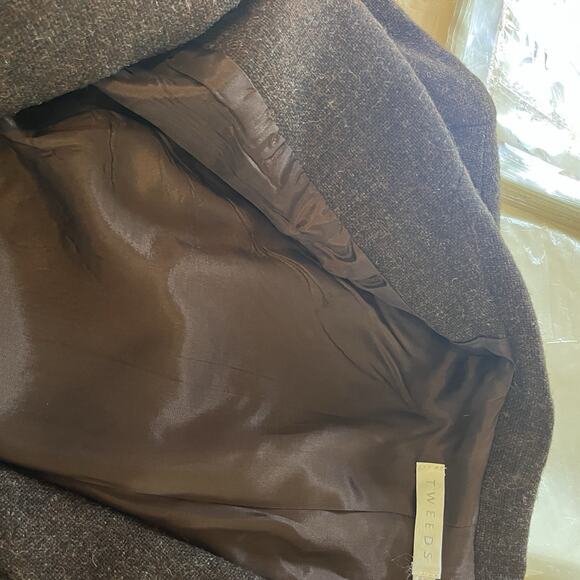 Vtg Tweeds Women Brown Wool Blazer 10 Lined Academia Classic Preppy Shoulder Pad - Picture 8 of 13